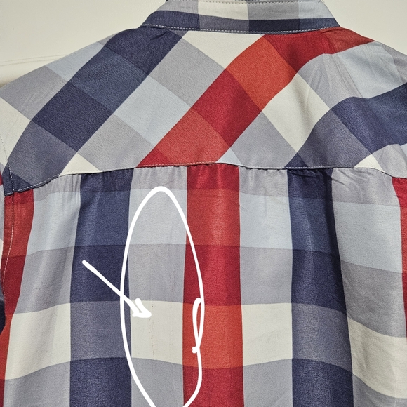 Big Boy (14-16) Flannel, Plaid Pattern Shirt - Red and Blue - Picture 9 of 9